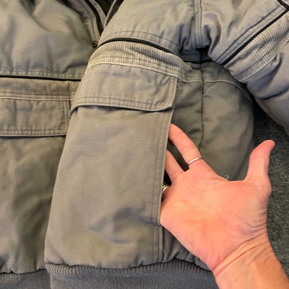 Pacific Trail Corduroy Bomber Jacket Gray Men's XL Outdoor Winter Barn Coat - Picture 6 of 10